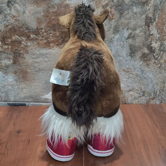 Build A Bear Brown Horse Pony Plush Pink Glittery Shoes Stuffed Animal - Picture 2 of 13